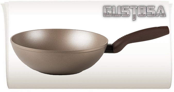 TVS Gustosa™ сковорода-вок Ø28см., Высота 8,0 см. Объем 2,5 л. с покрытием Plustek® Арт. GS79328