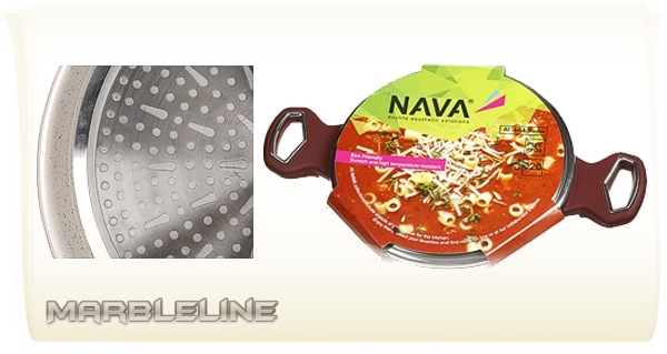 Nava® cковорода-вок Marbleline Ø28см Арт. 10-044-014 мраморно-керамическое покрытие