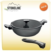 Stoneline® серия «Imagination» глубокая сковорода-вок Ø24 см. с каменным антиприг. покрытием (цвет серый) Арт. WX 16529