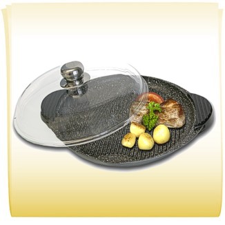 Stoneline керамическая сковорода-барбекю с крышкой (круглая). Арт. WX 7332